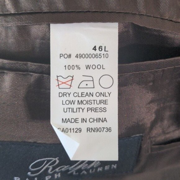 Ralph Lauren Sports Coat Men's 46L Brown Houdstooth Wool Elbow Patches Academia - Picture 4 of 14